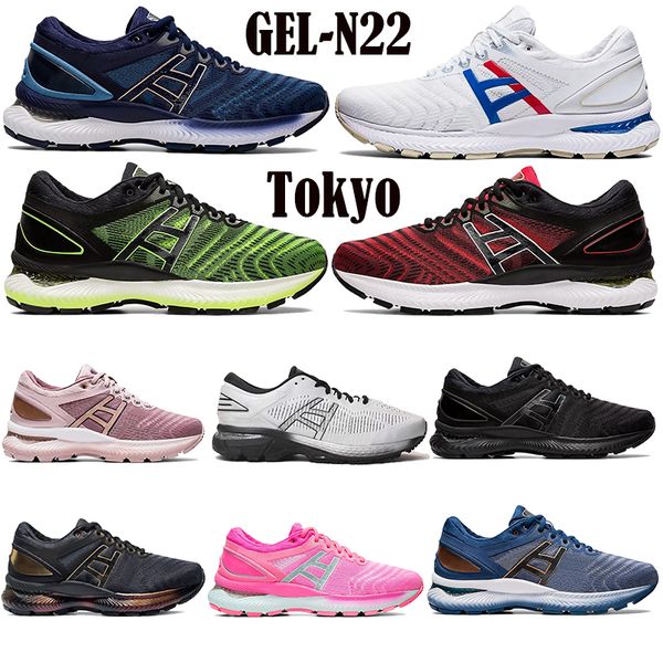 

gel-n22 men women running shoes classic red black gold tokyo grey floss peacoat safety yellow rose gold mens sports sneakers tag us 4-11