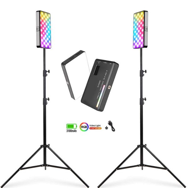 

flash heads beiyang rgb video lights led panel lamp camera light 3100mah dimmable 2500k-9000k vlog fill for youtube studio lighting