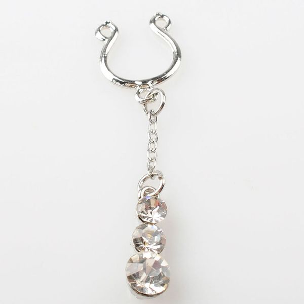 

d0972 silver color nipple ring no-piercing