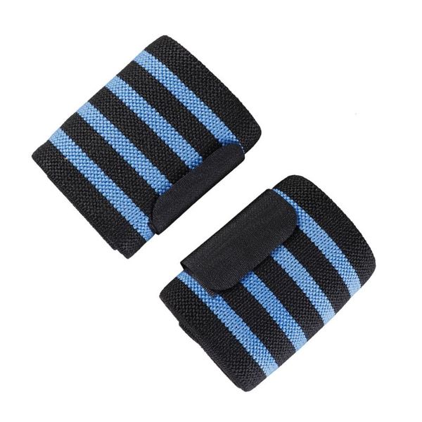 

2 pcs wristbands for sports use weightlifting sweatband elastic stretchable wrist sweat band support (blue), Black;red