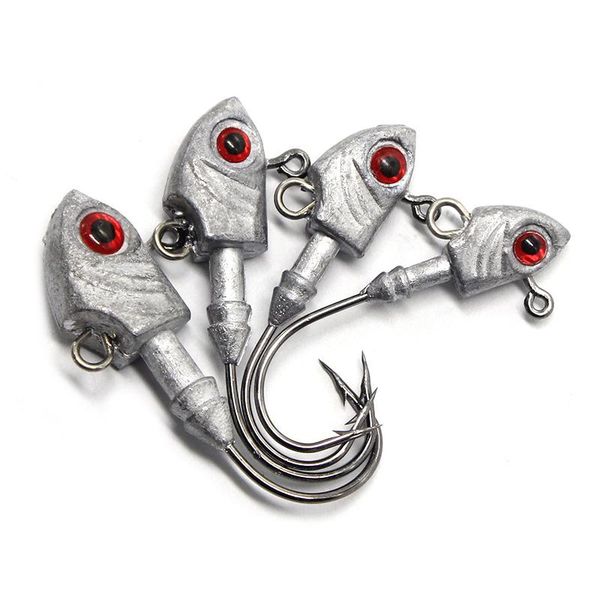 

fishing hooks wholesale lure fishhook fish head hook 7g 10g 14g 20g lead fish-shaped soft bait accessories tackles pesca