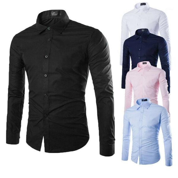 

men's business casual shirt autumn white turndown collar long sleeve single-breasted cardigan bottoming warm shirt1, White;black