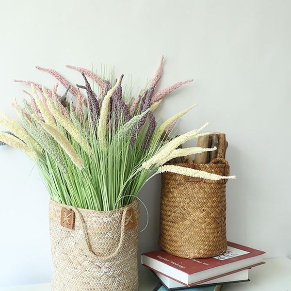 

artificial dried flowers small pampas reed grass grain ears diy fake plants wedding party ornaments props home decoration