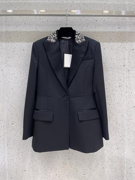 

women's suits & blazers the 2021 acetate spell micro drill collar waist suit 0906, White;black