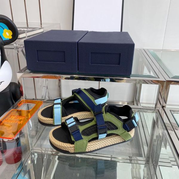 

sandals 2021 summer straw woven rope beach fisherman couple, Black