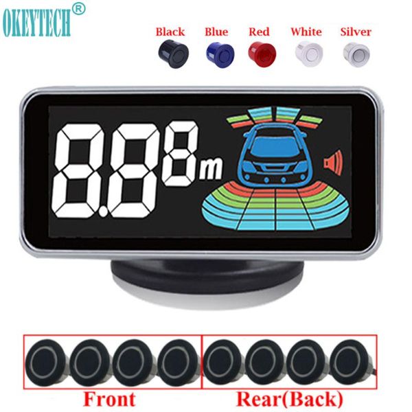 

car rear view cameras& parking sensors okeytech styling 8 sensor reversing radar car-detector assistance alarm