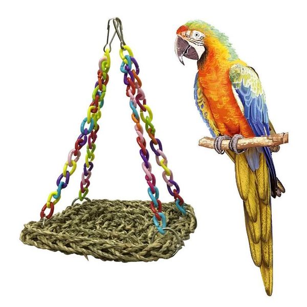 

other bird supplies home accessories straw parrot toys swing toy nest hammock mini flying trapeze stand platform