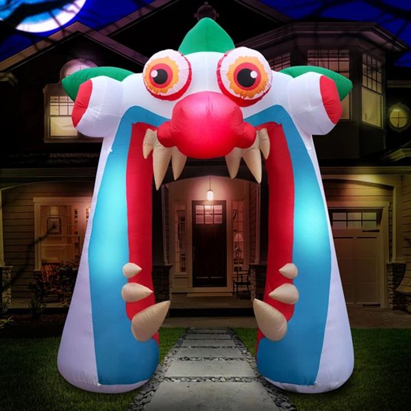

o door giant halloween arch inflatable clown arch,air blown archway with big head and exaggerated mouth tongue