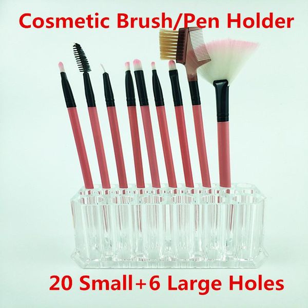 

cosmetic pen storage rack 26 holes acrylic makeup brush container makeup pen holder stand organizer for daily use storage box