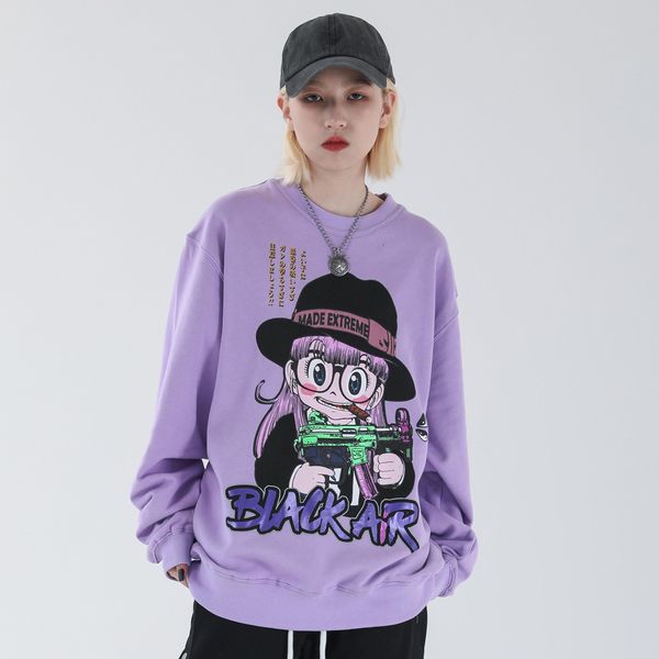 

2021 new sweet japan sweashirt women punk two-dimensional anime long-sleeved sweatshirt female loose lazy cartoon student tnek, Black