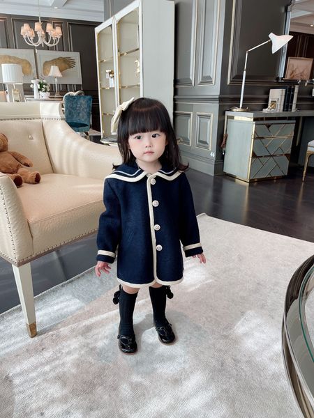 Baby Girl Spring Winter Wool Blends Jacket Coat Vestiti Nefanti Bambino Natale Capodanno Capodanno Costume Blend Abbigliamento Capispalla