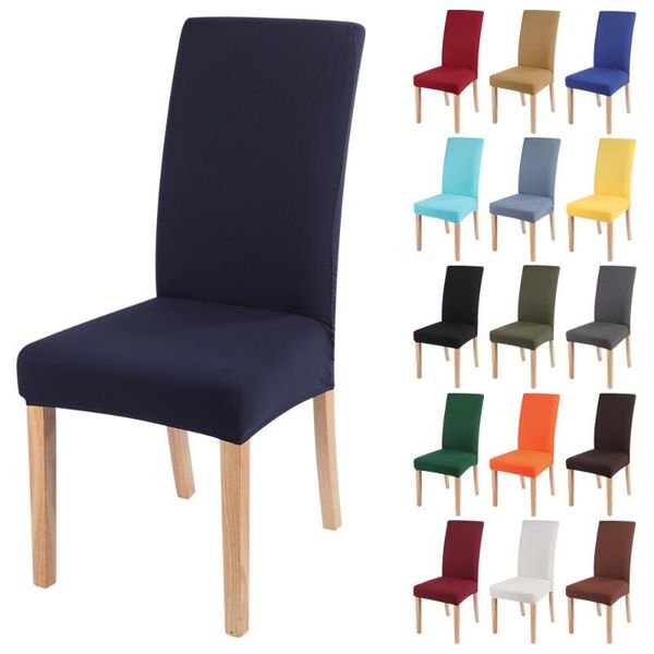 

6pcs solid color chair cover multi color elastic washable dinning room chair cover for home decor wedding restaurant seat