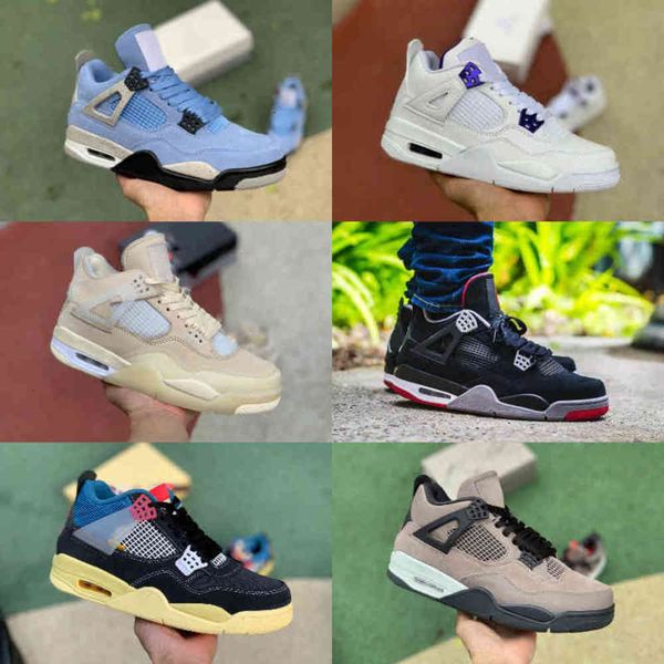 

4 4s basketball shoes men women university blue court purple pure money bred jordÃ¡n cream sail taupe haze air white cement, Black