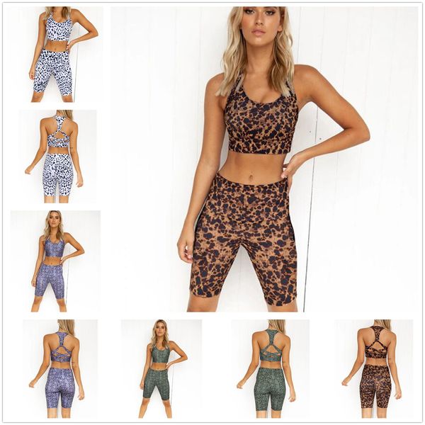 

outfit summer european and american cross border tight fitness set 2 piece women breast five-quarter pants yoga suit 261028, White;red