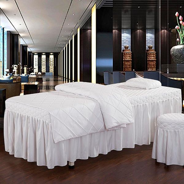 

bedding sets fashion luxury beautiful beauty salon massage spa use coral velvet duvet cover bed skirt thicken sheet quilt
