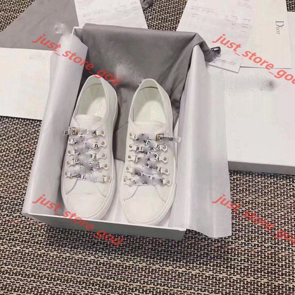 

new oblique sneaker women walk'n'sneaker canvas embroidery knit fabric shoes white floral casual low-cut trainer outdoor flat shoe