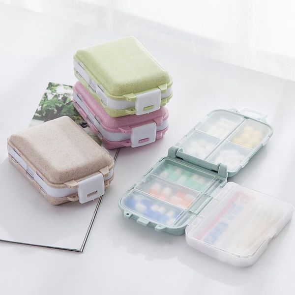 

outdoor gadgets box wheat sealed 8 grids container organizer health care travel divider 7 day storage bag cases