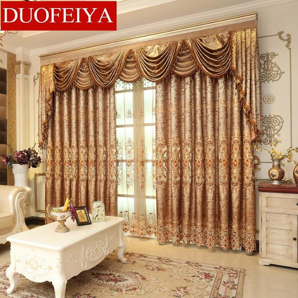 

curtain & drapes european luxury curtains water soluble embroidery valance for living room bedroom tulle fabric