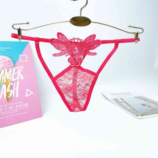 

embroidered mesh lace women's t-pants transparent perspective young women's temptation underwear fashion temptation women, Black;pink