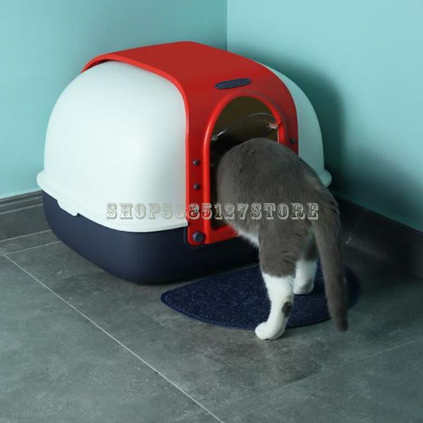 

fully enclosed long channel cat litter basin super large deodorant anti splash cat toilet excrement basin products