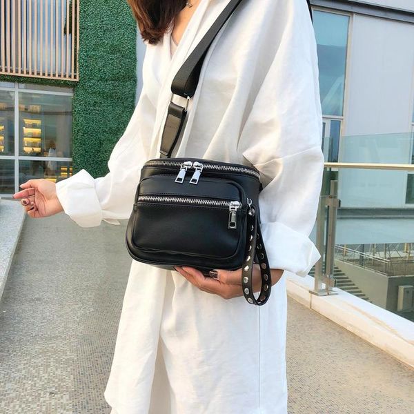 

shoulder bags leisure solid messenger bag women large capacity pu leather multi-pocket crossbody handbag for vacation and travel