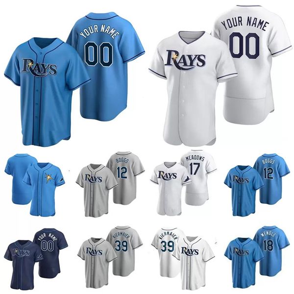 

tampa bay 2021 rays jersey 5 wander franco baseball jerseys 56 randy arozarena 39 kevin kiermaier 8 brandon lowe 12 wade boggs mike zunino j, Blue;black