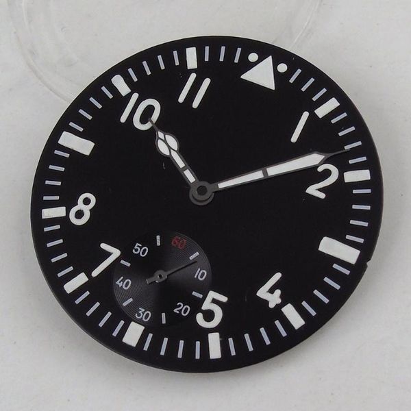 

repair tools & kits 38.9mm black sterile dial white marks fit for eta 6498 st3600 movement+luminous watch hand