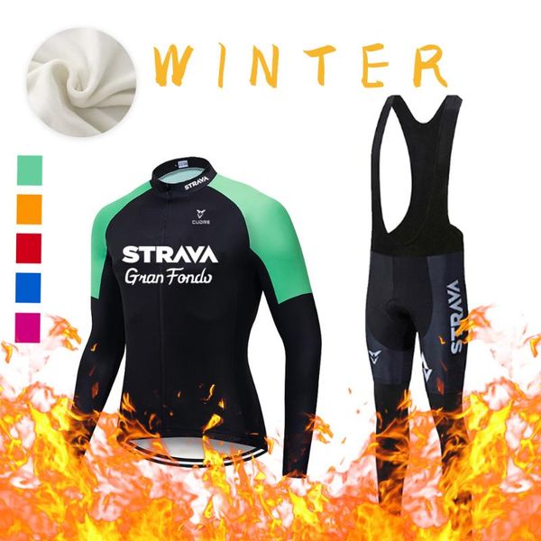 

racing sets 2021 winter thermal fleece cycling jersey strava long sleeve men warm jacket roupa ciclismo hombre mtb bike clothing, Black;blue