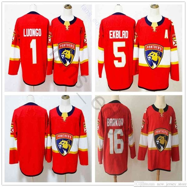 

96 New Top Florida Panthers #1 Roberto Luongo Jersey Home Red Mens Blank #5 Aaron Ekblad 16 Aleksander Barkov Ice Hockey Jerseys, Same as picture