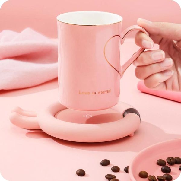 

mats & pads electronic heating coasters adjustable time and temperature usb milk tea water cup mini heater warmer pad