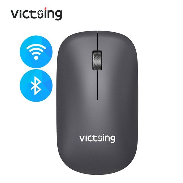 

mice victsing 2.4ghz wireless bluetooth mouse dual mode portable mobile optical with ultra-slim design silent click 5 levels dpi
