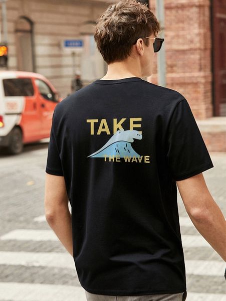 

men wave & slogan graphic tee p0qc#, White;black