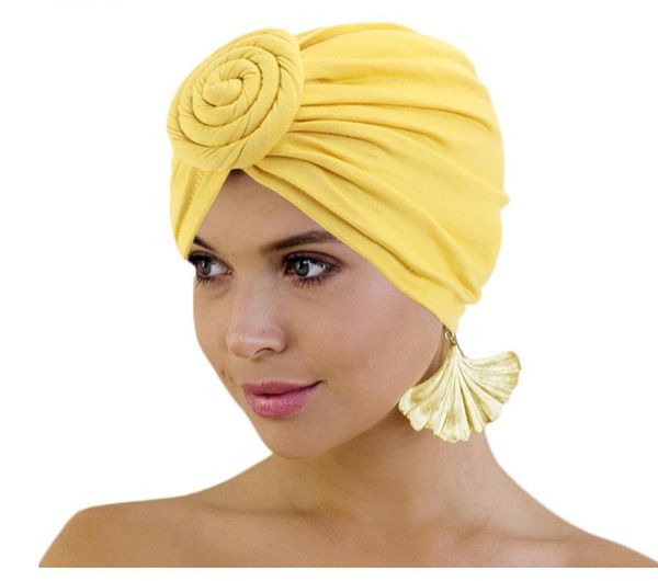 

women cotton turban african pattern knot headwrap beanie pre-tied bonnet chemo cap hair loss hat, Blue;gray
