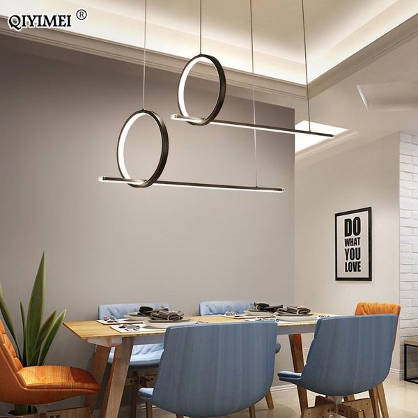 

pendant lamps modern led lights for dining room kitchen dimmable with remote black aluminum body ceiling mounted indoor lamp luminaire