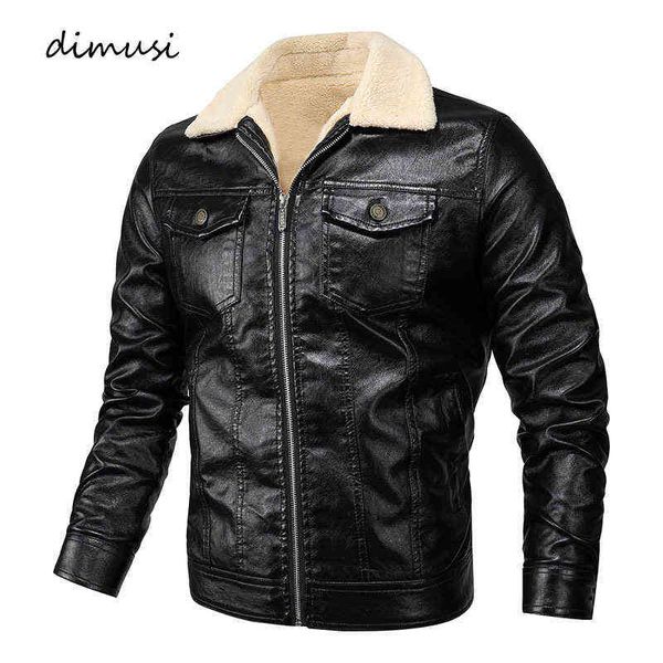 

dimusi men's pu jacket leather coats winter mens fur collar warm slim faux leather motorcycle jackets male biker coats clothing y1122, Black;brown