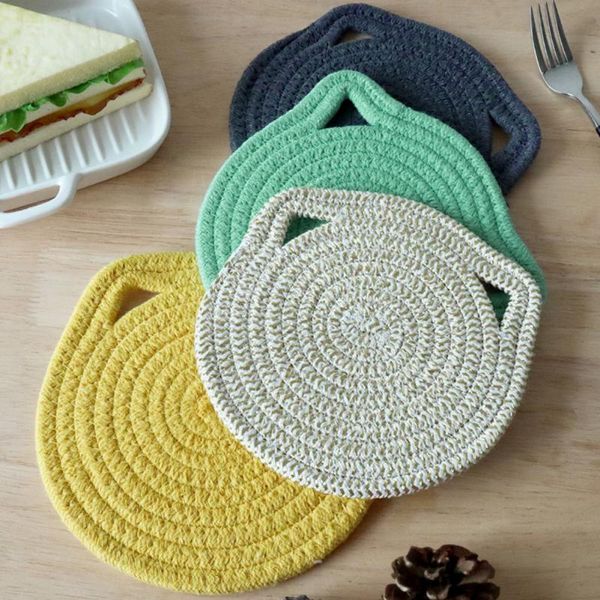 

mats & pads 1pcs table placemats for teapod plates bowls mat ramie insulation pad non slip home decoration