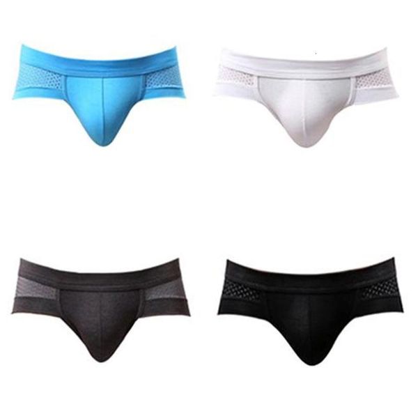 

men mesh modal triangle underwear fashion breathing slips under, Black;white