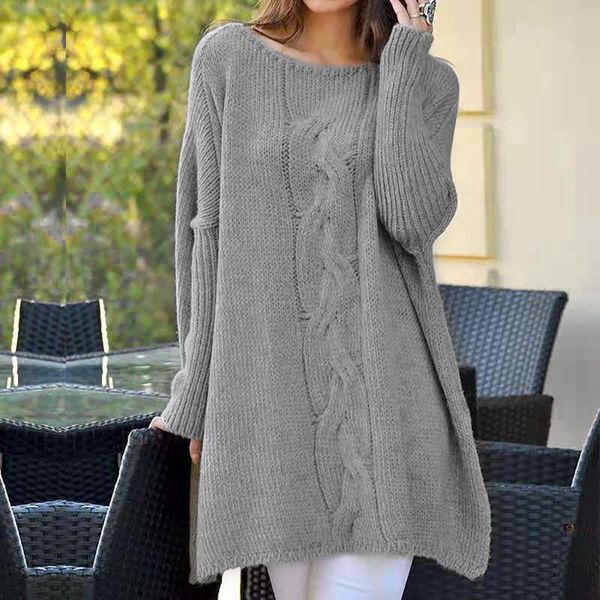 

women's sweaters knitted sweater fashion round neck lantern long-sleeved pullover blouse ladies winter leisure loose slit women, White;black