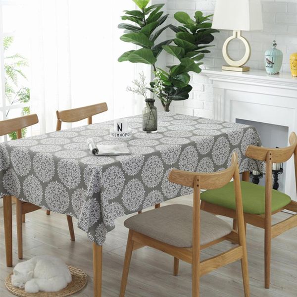 

table cloth 140/180/220/250cm home decoration cotton linen square printed stain resistant tablecloth dust-proof retro dinner elegant