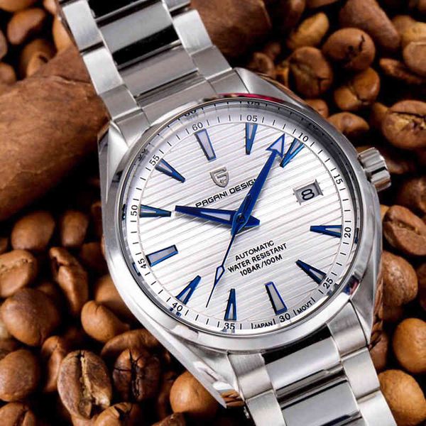 

pagani design a150 new business sapphire luminous men watch 100m waterproof mechanical automatic watches full steel man's clock