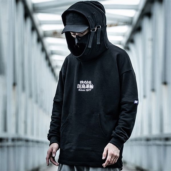 

autumn men harajuku hip hop coats male jacket oversize long hoodie cotton fashion swag coat and jacket us size 201020, Black