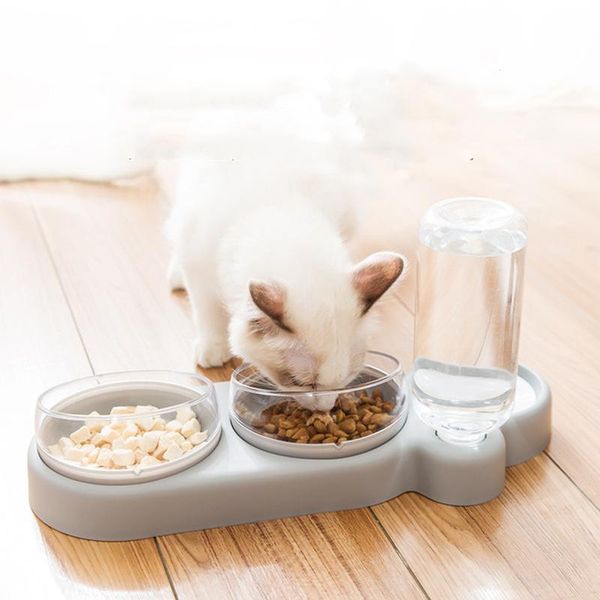 

cat bowls & feeders pet bowl wet and dry separation 3in1 dog automatic feeding waterer anti-overturning rice supplies