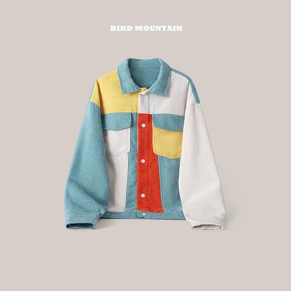 

men's jackets spring autumn american streetwear fashion patchwork baseball uniform loose couple casual jacket harajuku coat hip hop clo, Black;brown