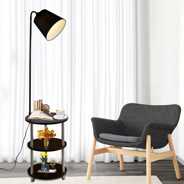 

2021 new nordic solid wood modern 220v360 degree rotating leisure small floor led coffee table living room bedroom villa lamp fycf