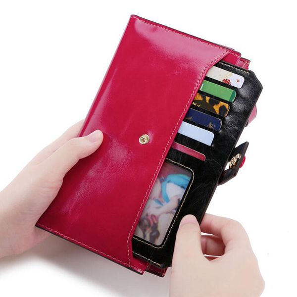

fashionable korean style ins men's printing large-capacity rfid money clips couple leather multifunctional bank card id -card holder ca, Black
