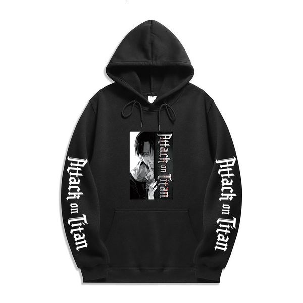 

2021 new japan anime attack on titan hoodies levi printed hooded sweatshirts men women long sleeve casual pullovers hoodie sjbe, Black