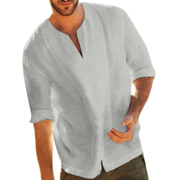 

no pattern mens long-sleeved shirt comfortable fit fashion retro style travel office entertainment, White;black