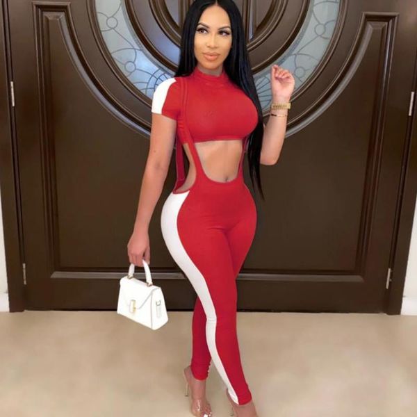 

2 pieces yoga set women outfits short sleeve crop pants workout gym sports fitness athletic tracksuit clothes mujer, White;red