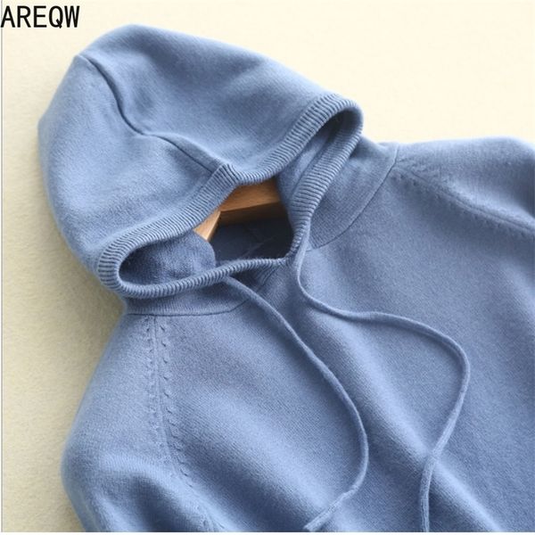 

spring and autumn new loose knitted hoodies sweatshirt women's hoodie women long sleeve pullover jacket women 201201, Black