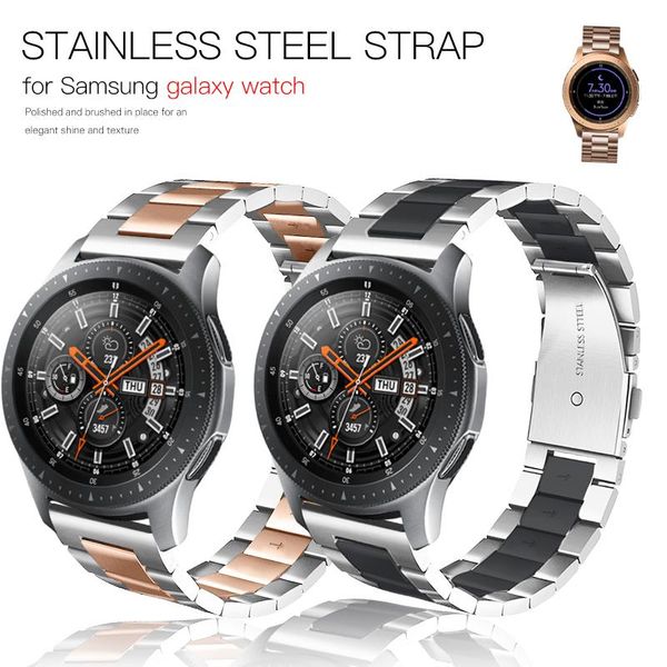 

watch bands 22mm 20mm band strap for samsung galaxy 3 42 46mm gear s3 active2 classic quick release stainless steel bracelet, Black;brown